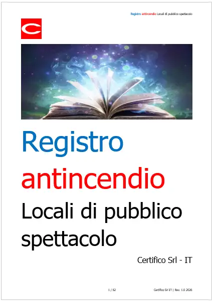Registro antincendio locali di pubblico spettacolo /&nbsp;Agosto 2026